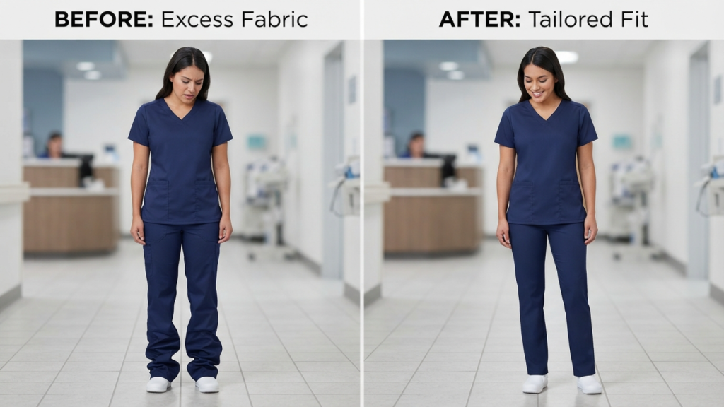 Womens straight leg scrub pants