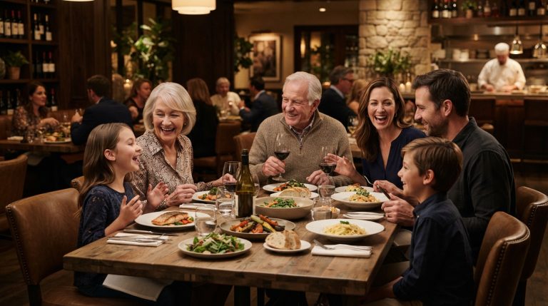 Family enjoying a trusted restaurant dining experience
