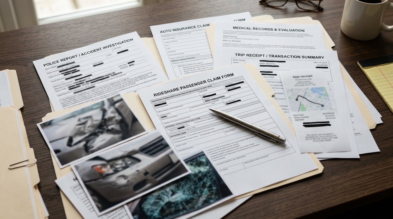 New York rideshare passenger accident injury claim review documents